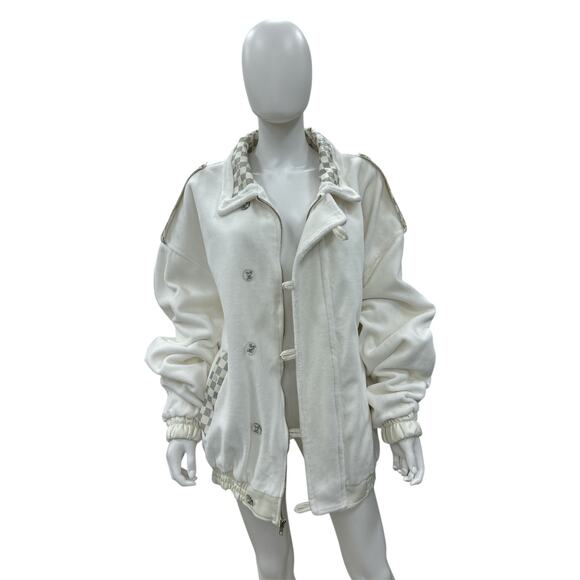 Dapper Dan VTG Authentic 90s Cream Velour Jacket SIZE XL - Picture 4 of 7